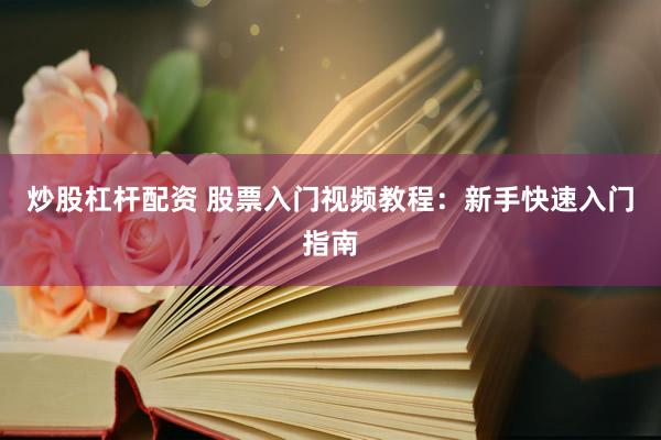 炒股杠杆配资 股票入门视频教程：新手快速入门指南