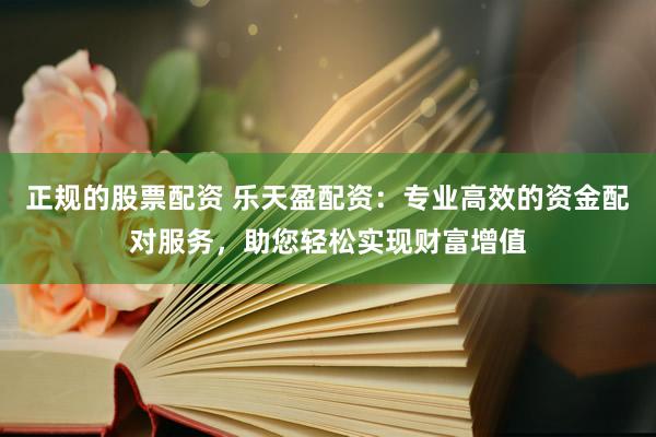 正规的股票配资 乐天盈配资：专业高效的资金配对服务，助您轻松实现财富增值