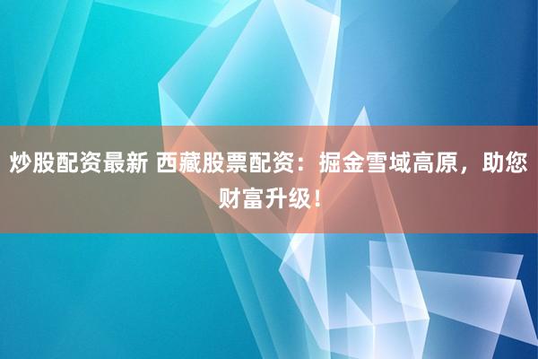 炒股配资最新 西藏股票配资：掘金雪域高原，助您财富升级！