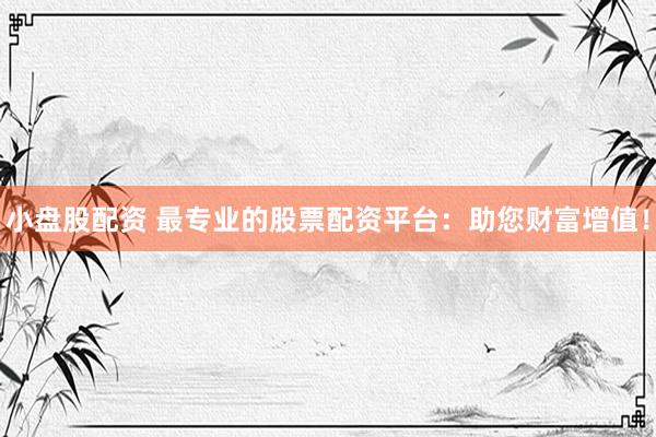 小盘股配资 最专业的股票配资平台：助您财富增值！