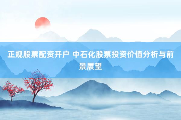 正规股票配资开户 中石化股票投资价值分析与前景展望