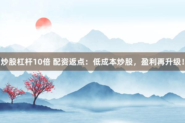 炒股杠杆10倍 配资返点：低成本炒股，盈利再升级！