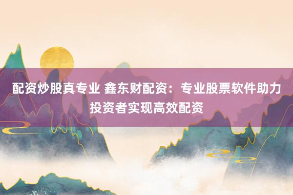 配资炒股真专业 鑫东财配资：专业股票软件助力投资者实现高效配资