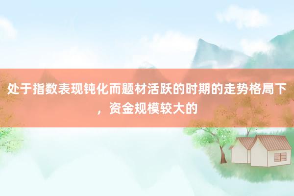 处于指数表现钝化而题材活跃的时期的走势格局下，资金规模较大的