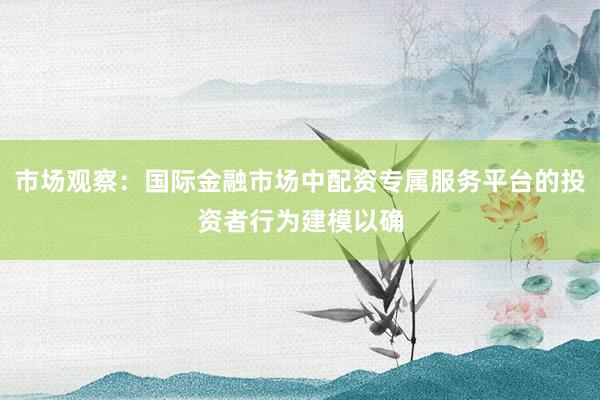 市场观察：国际金融市场中配资专属服务平台的投资者行为建模以确