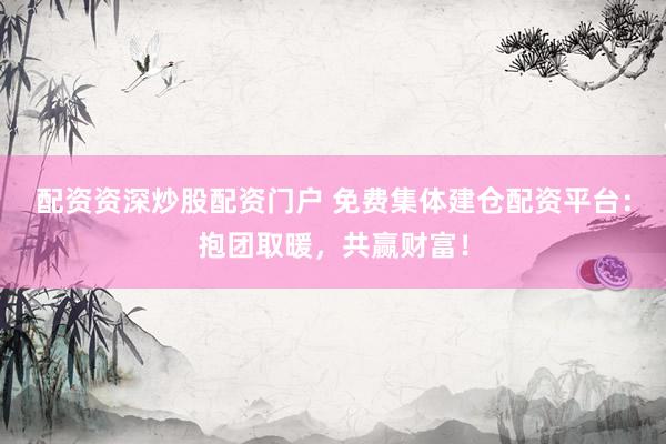 配资资深炒股配资门户 免费集体建仓配资平台:抱团取暖,共赢财富!